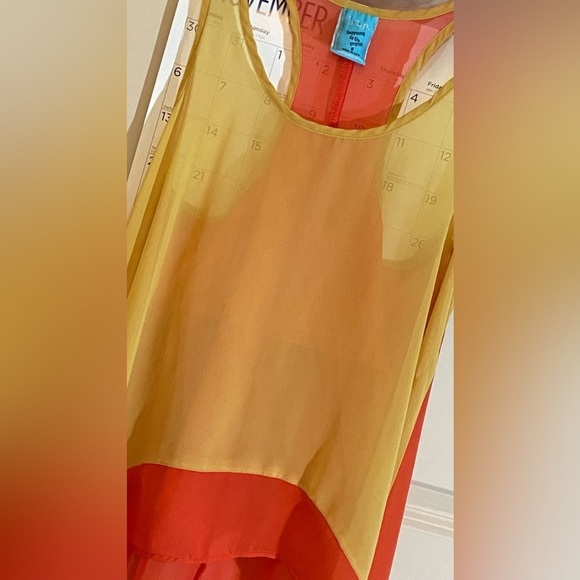 H.I.P. SuperSheer/SeeThrough Sz-S, Long/Hi-Low Tank-Top, in Bright Summer Colors - Picture 3 of 16